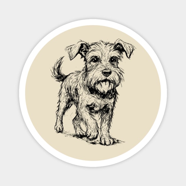 Expressive Schnauzer Dog Magnet by DonWillisJrArt